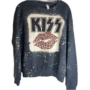 NWOT Kiss Leopard Metal Music Band Merch Sweatshirt Medium